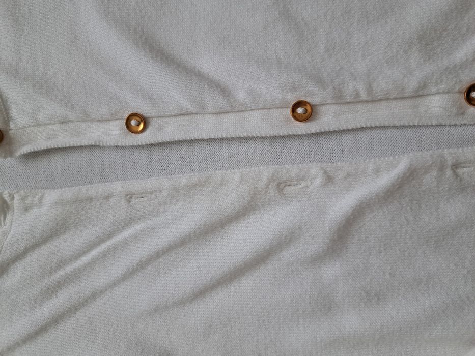 H&M rozpinany biały sweterek 134-140