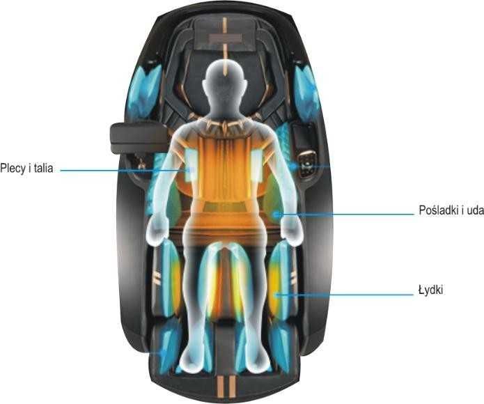 Fotel Masujący ELITE PREMIUM,  Skóra Naturalna, AI, 2 Roboty Masujące, Zero Gravity