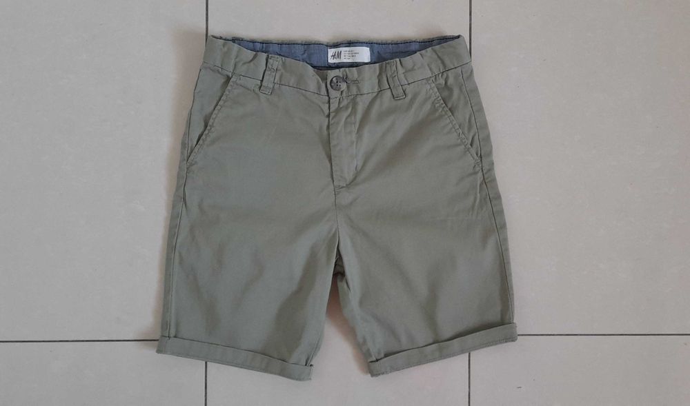 H&M spodenki chłopięce chino bawełna khaki R.128 j.NOWE