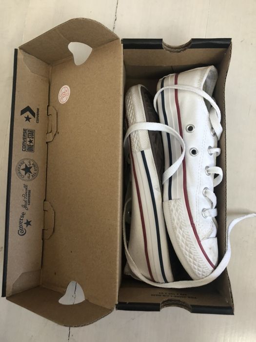 Sapatilhas CONVERSE All Star Ox brancas, tamanho 31