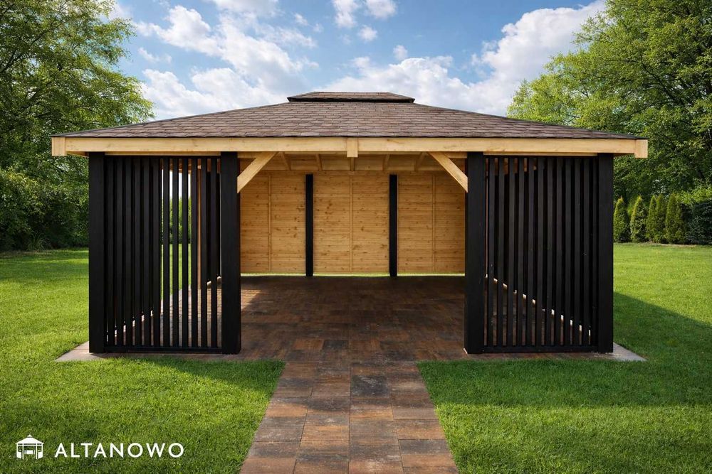 Altana nowoczesna drewniana 3x4m do ogrodu ogrodowa | producent | rod
