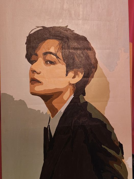 V BTS quadro pintura à mão