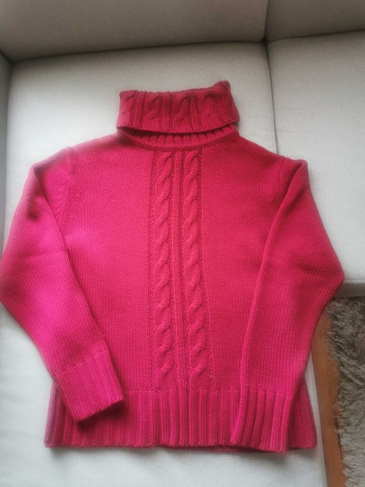 Sweter damski golf z warkoczami