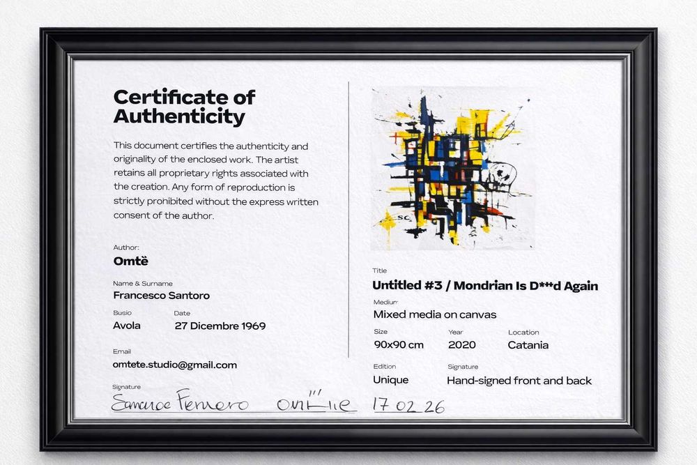 Tela de alta qualidade original com cert. autenticidade de Ohmie, Portes Grátis com seguro