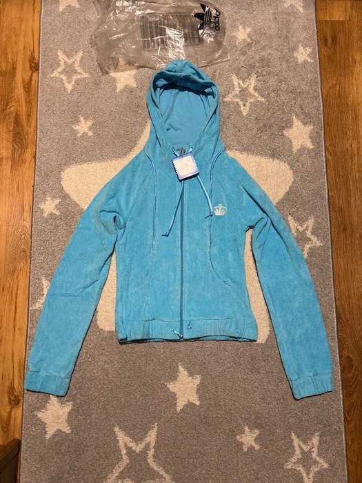 Bluza Adidas Zip hoodie welur welurowa babyblue drip streetwear drill