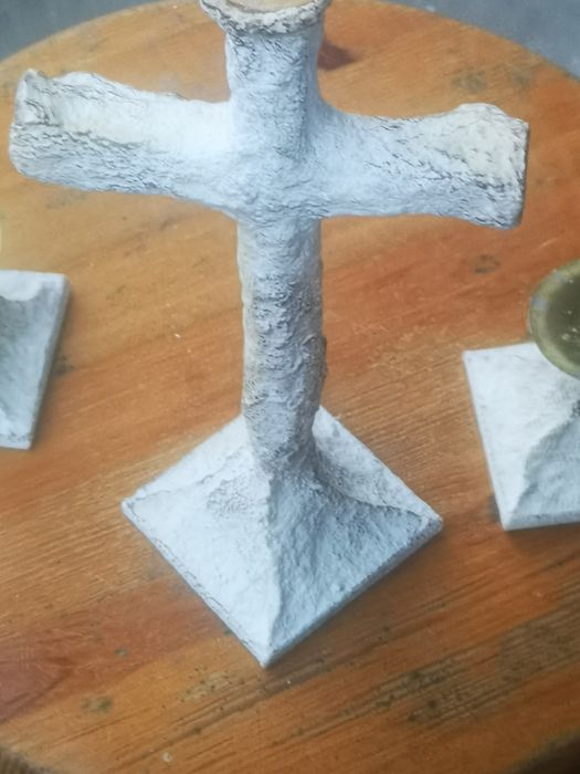 Zestaw kolędowy krzyż i dwa świeczniki