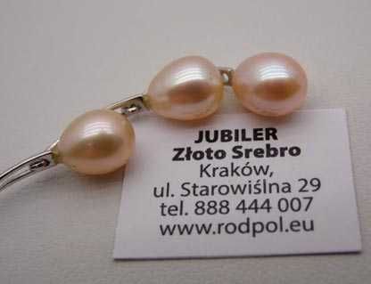 Srebrna zawieszka z perłami trzy ruchome ozdoby