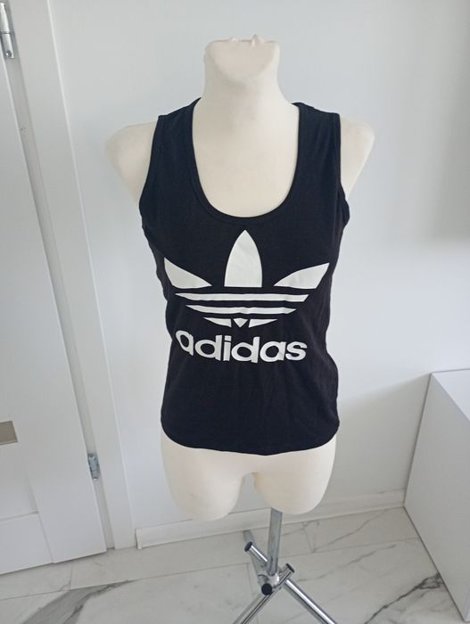 Koszulka czarna biały napis Adidas 100 % Bawełna!