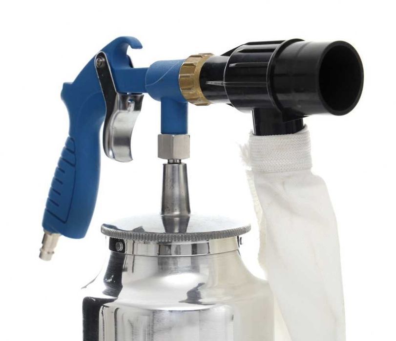 Pistolet do piaskowania 1L z odzyskiem ścierniwa + 1kg ścierniwa