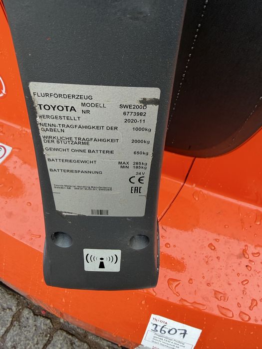 Paleciak elektryczny BT SWE 200 d 2020 r 210 cm 1200 kg wózek toyota