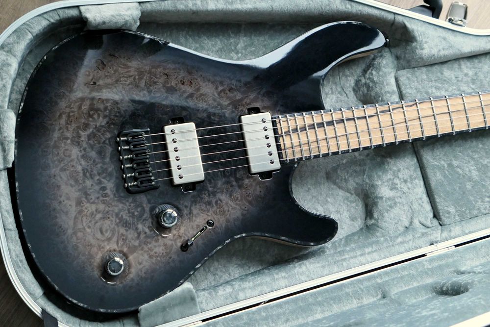 Mayones Regius 6 Galaxy Eye Black Gloss, Pale Moon Ebony Fretboard + Hiscox Case