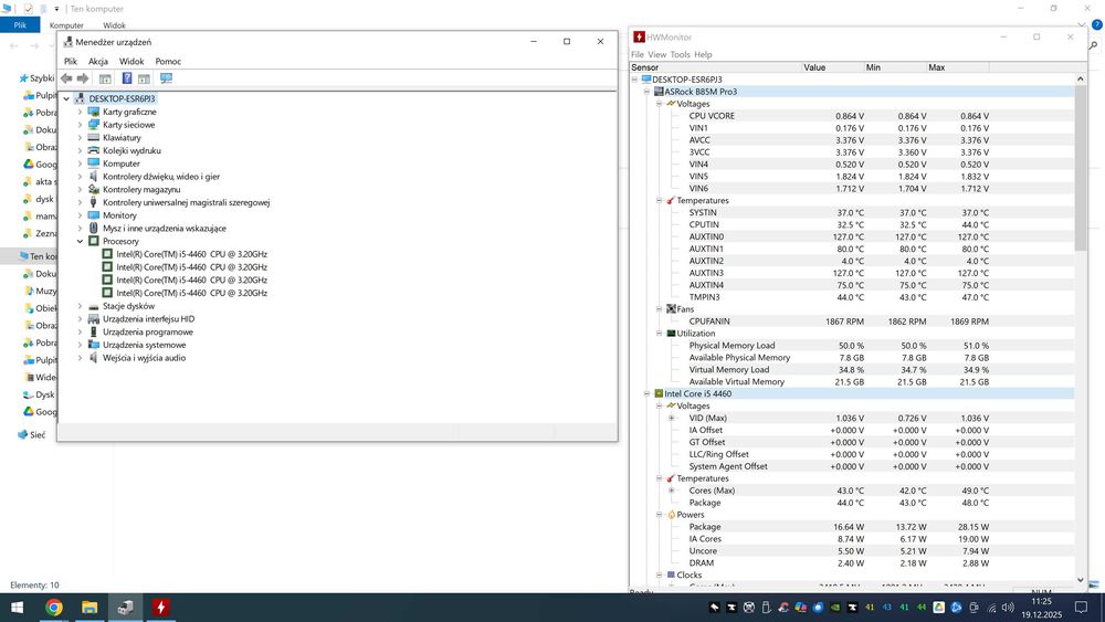 Płyta główna ASRock B85M PRO 3 i5 4460 4x4GB DDR3 1600mhz maskownica