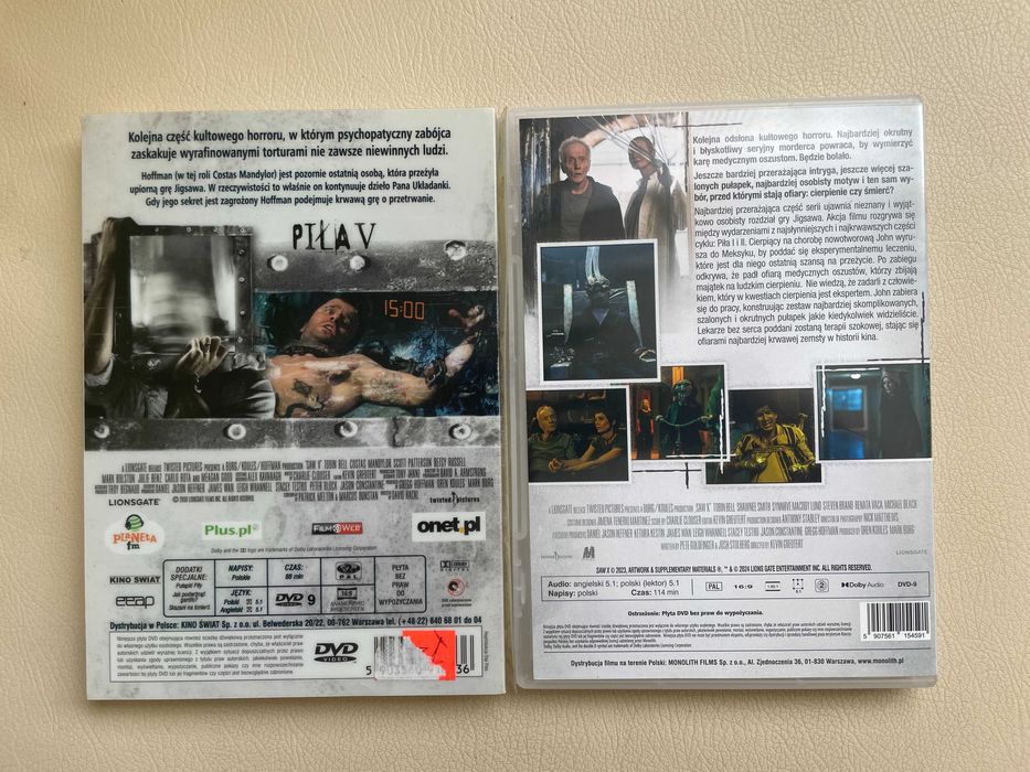 Filmy DVD  PIŁA 5 i 10 SAW V i X Lektor PL.
