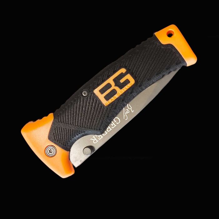 Nóż BG taktyczny EDC survival Bear Grylls ząbkowane ostrze  folding SHEATH knife back-lock