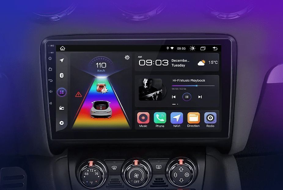 Audi TT MK2 8J 2006–2014 – Radio Android 15 9” CarPlay Android Auto 8GB/256GB GPS Nawigacja Stacja Multimedialna WiFi Bluetooth DSP 4G LTE PL