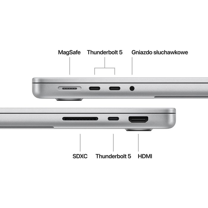MacBook Pro 14" M4 Pro 14C + 20C 24GB RAM 1TB SSD, Srebrny,  Gwarancja