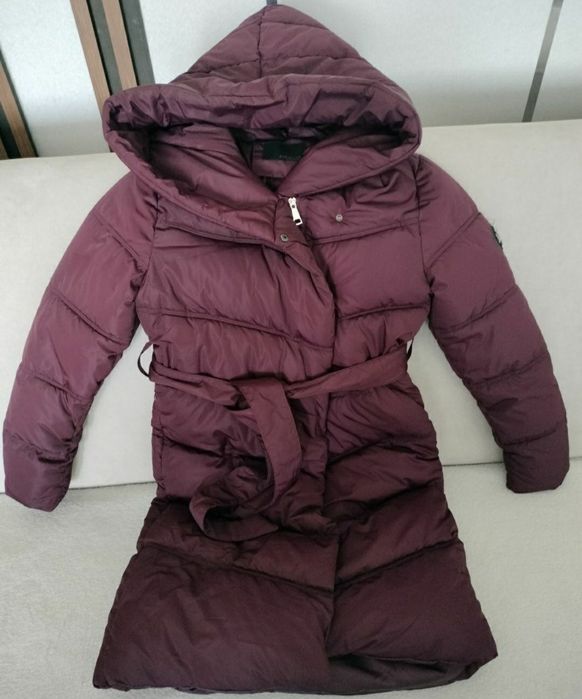 Kurtka  zimowa bordowa L/xl ciepła, długa.