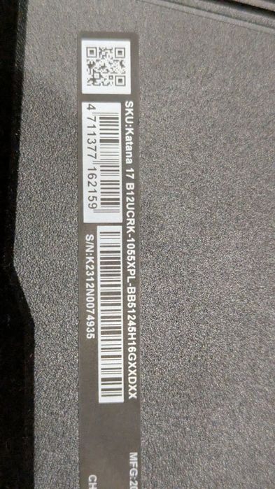 Ноутбук MSI Katana 17 B12UCRK НОВИЙ