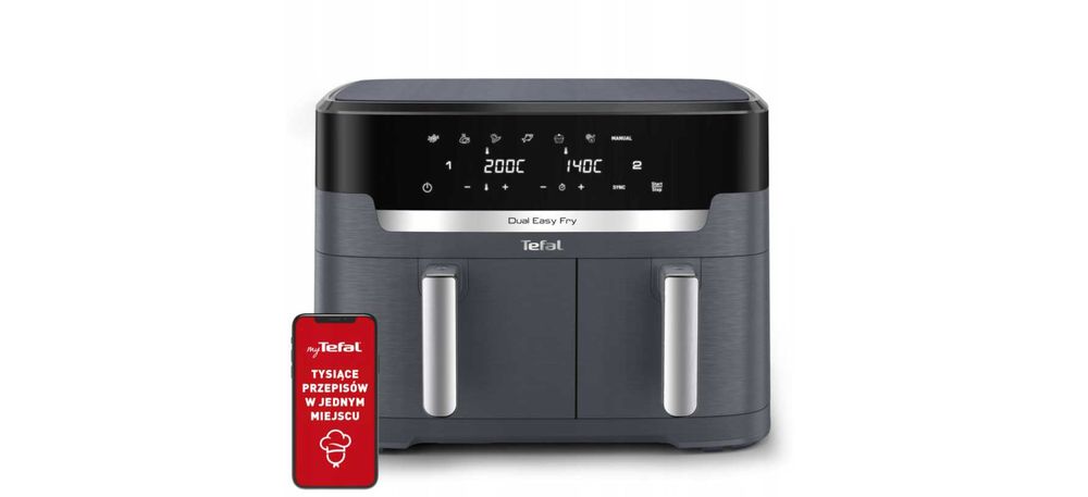 Frytkownica beztłuszczowa Tefal EY942B XXL 11L 2700W dwukomorwa