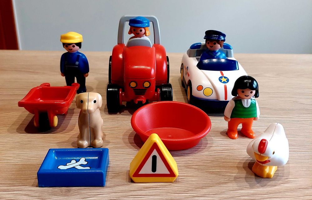 Playmobil 1.2.3. Traktor 6794 z rolnikiem 6793+6796+6797