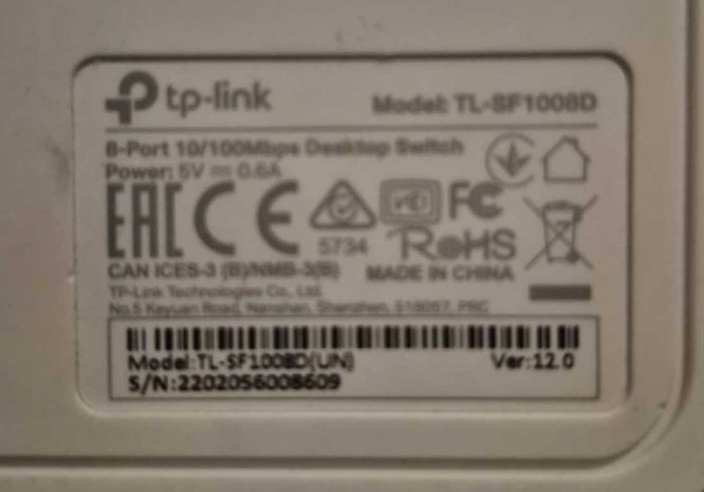Switch TP-LINK TL-SF1008D Fast Ethernet, 8 portów