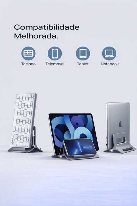 Suporte Vertical em Alumínio para Portátil – Novo