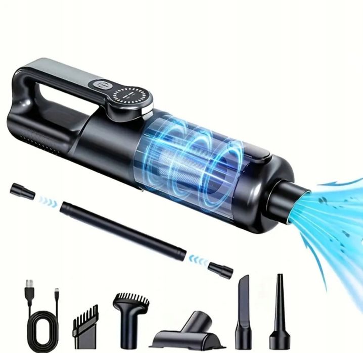 Odkurzacz Ręczny Bezprzewodowy Samochodowy 17000Pa Usb-C Mocny
