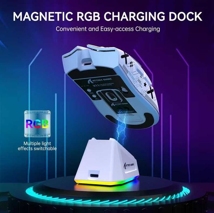 Attack shark X11 Бездротова ігрова миша 3 режими підключення