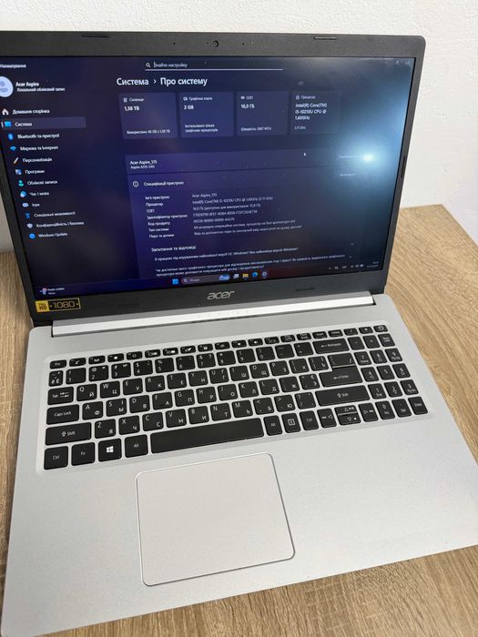 Ноутбук Acer Aspire 5 A515-54G (i5-10, 16GB RAM, 512GB SSD, 1TB HDD)