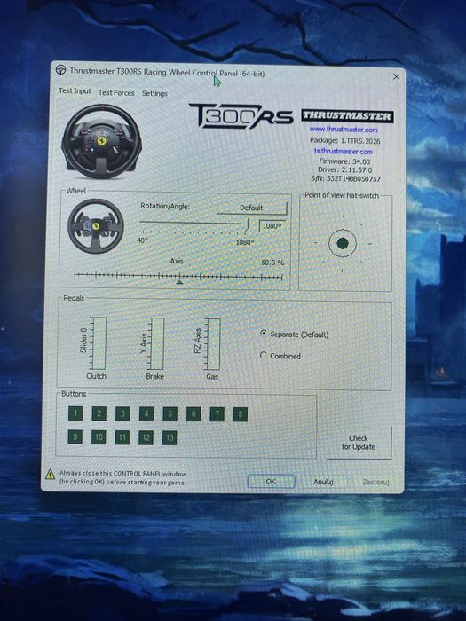 Thrustmaster t300 z pedałami SPRAWNY
