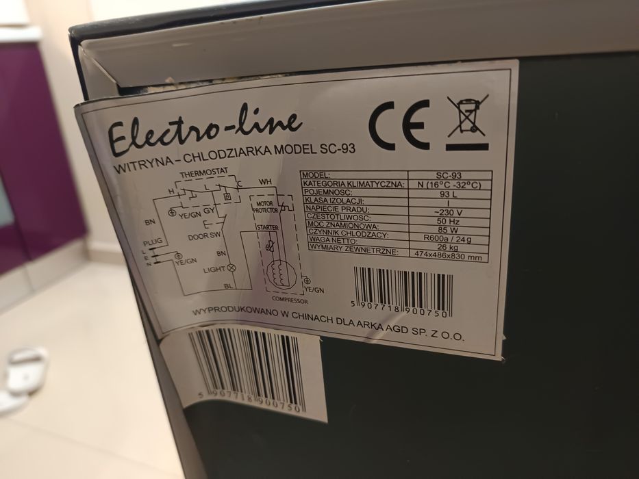 Lodówka chłodziarka Electro-Line Sc-93