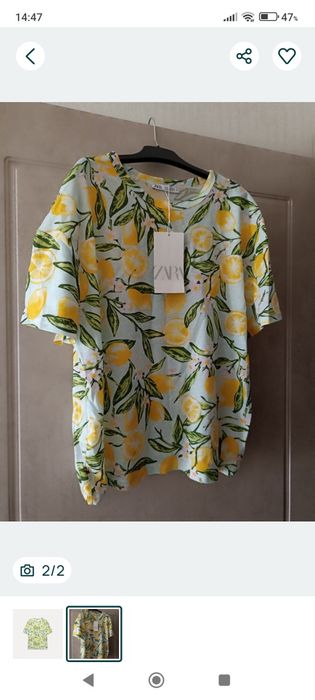 Натуральный топ майка Zara р. S