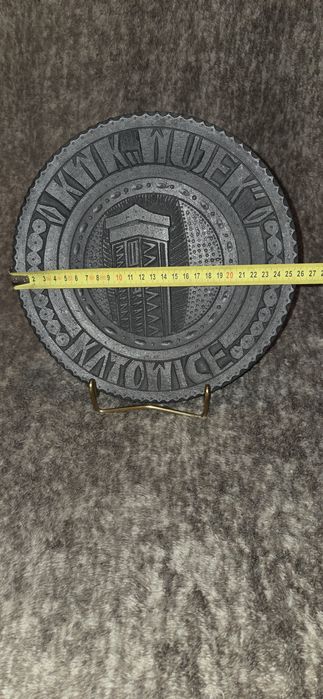 Pamiątka Górnicza talerz dekoracyjny z wegla KWK Wujek