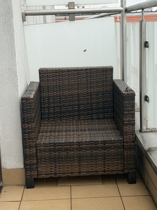 Fotel ogrodowy z technorattanu, brązowy, wygodny