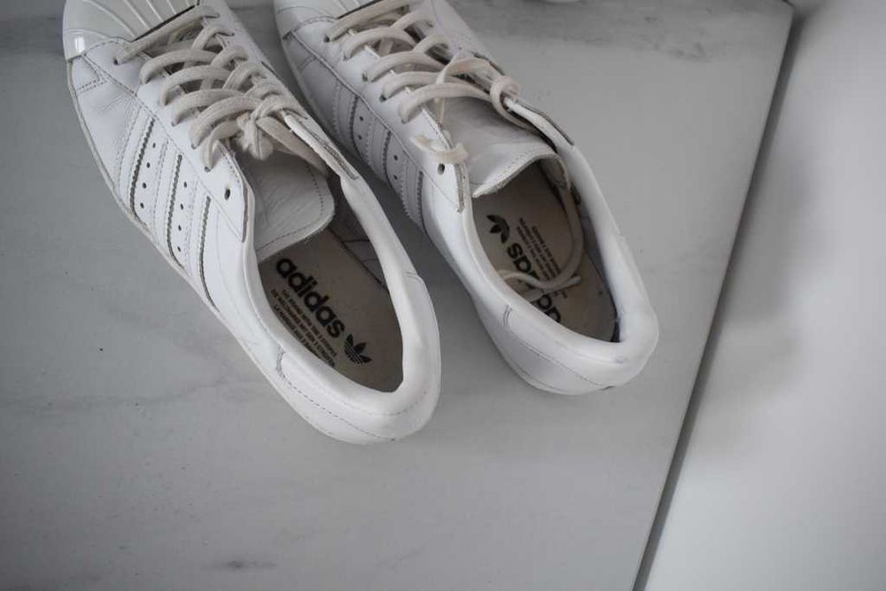 Adidas 39 1/3 buty sneakersy skórzane białe