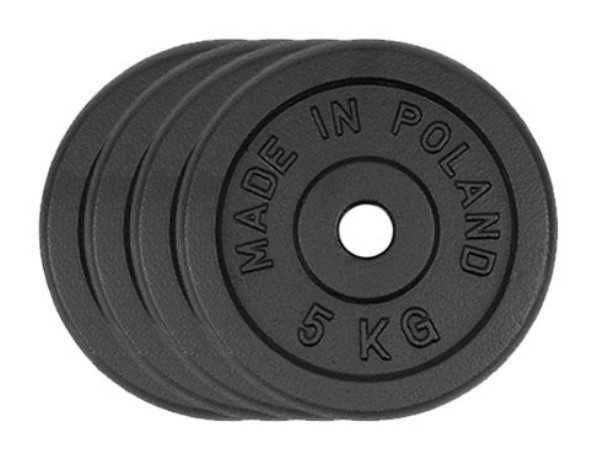 Obciążenie żeliwne zestaw 20kg 4 talerze po 5kg 28mm
