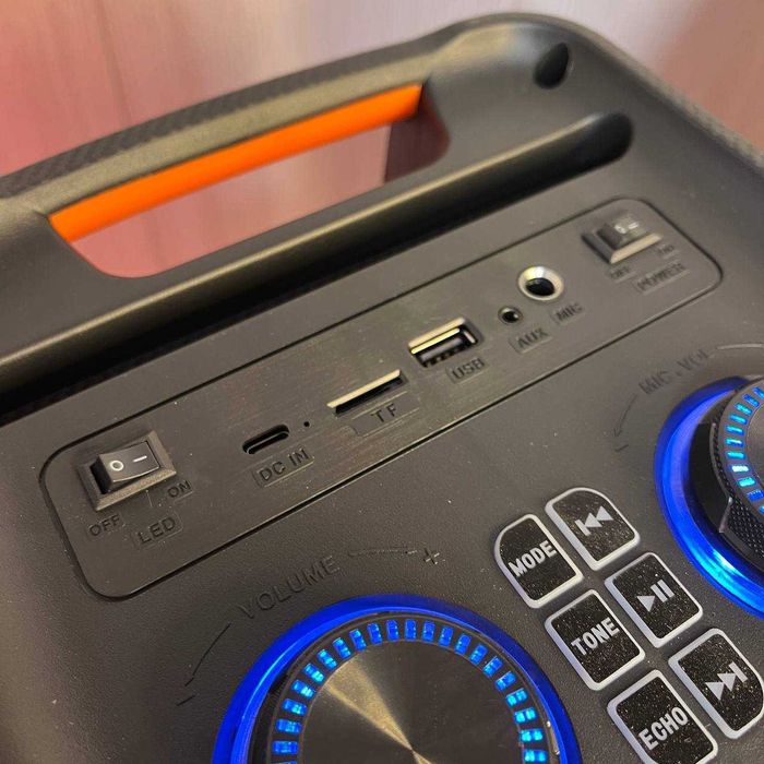 КАЧЕСТВО Колонка Bluetooth TTD-2809 20Вт с караоке и пультом и подсвет