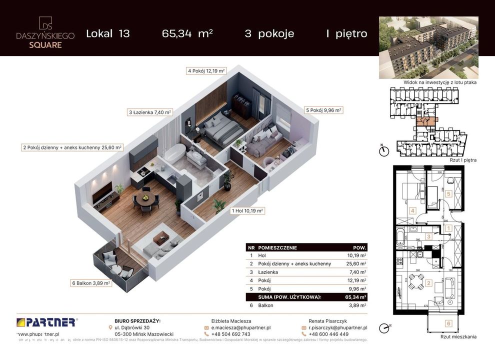 3-pokojowe mieszkanie 65 m² + balkon Bez Prowizji - View 2