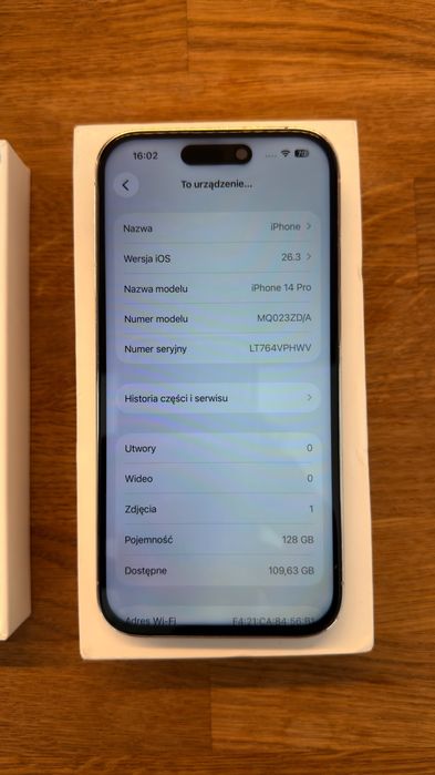 iPhone 14 Pro 128B Biały | bateria 100%