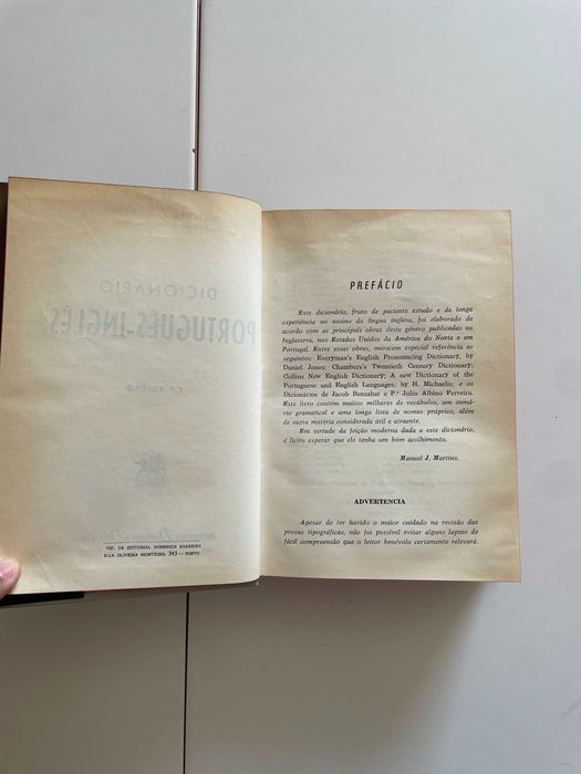 Manuel J. Martins: Dicionário Inglês-Português [1ª Ed. 1960]