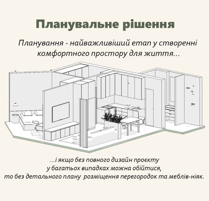 Дизайн інтерʼєру,розробка  планувань