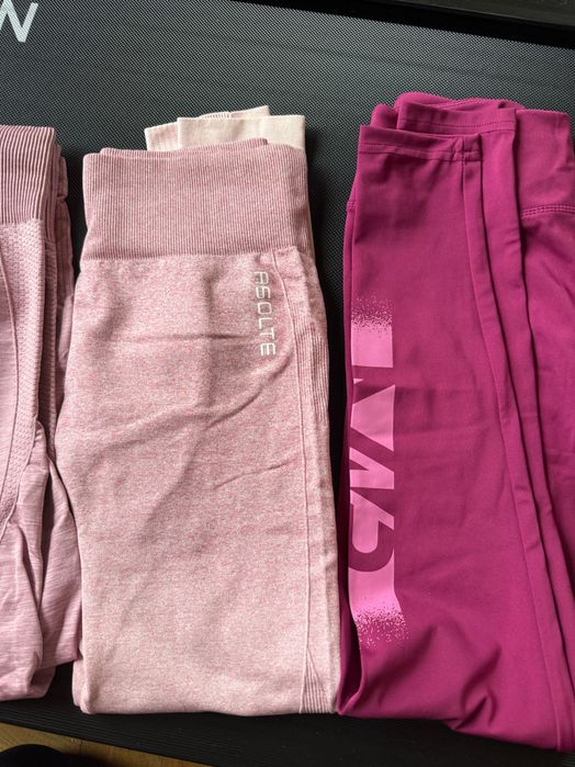 Różowe damskie sportowe legginsy fitness S NOWE
