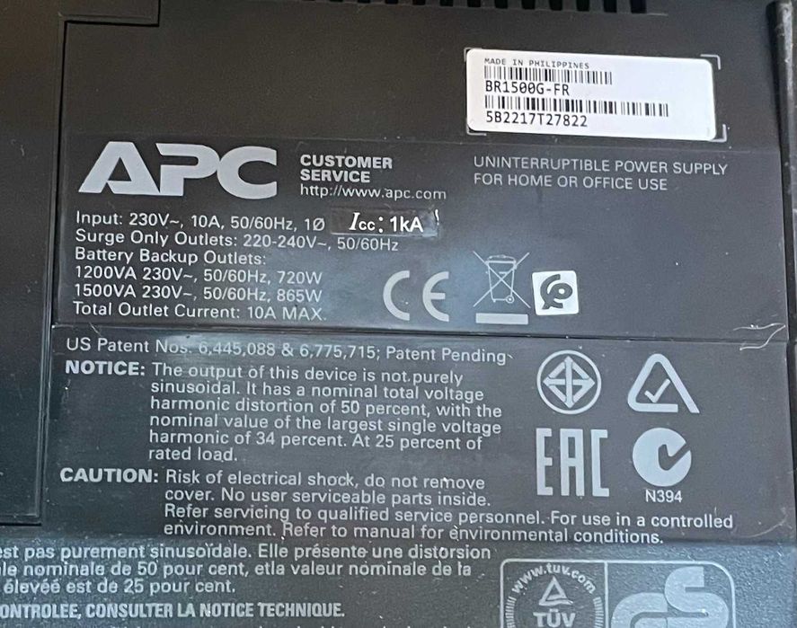 Zasilacz awaryjny UPS APC Back-UPS Pro 1500 VA/865W, 6xPL, AVR, LCD