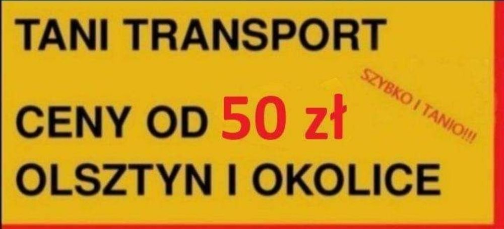 Przewóz mebli, wywóz mebli, transport Olsztyn od 50 zł.