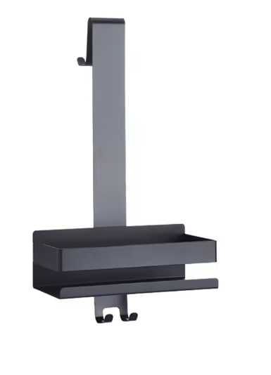 Elegancka półka wieszak na przybory łazienkowe wiesak na kabinę grafit