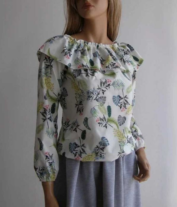 bluzka hiszpanka falbanka kwiaty M