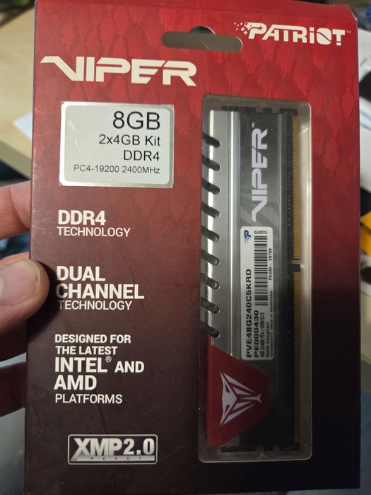 Pamięć ddr4, 8GB (2x4GB), 2400MHz, Patriot Viper