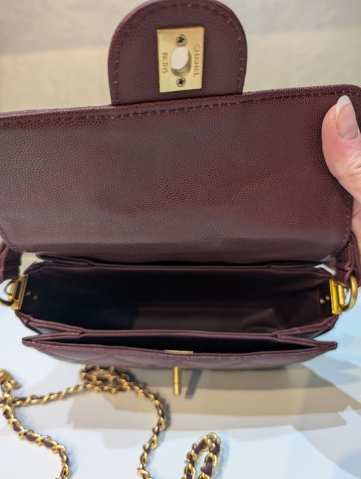 Сумочка Chanel 19 см ‼️Люкс якість‼️з натуральної шкіри колір "спіла вишня"