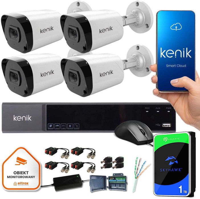 Zestaw monitoringu Kenik 4 kamery 5MP 1TB Eltrox Warszawa Targówek