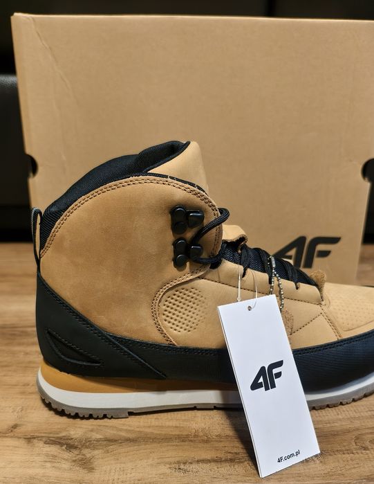 Sneakersy Męskie Skórzane Za Kostkę 4F Rozmiar 45 - 29 cm